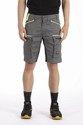 Bermuda multi-poche coupe droite FLUBERM gris et fluo T.40