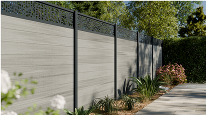 Décor CRIOS Horizontal pour clôture Alu – 180x30cm - Gris
