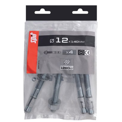 Goujon  à bague  FIX 3 SPIT   Ø12x140MM - Sachet de 4 pièces