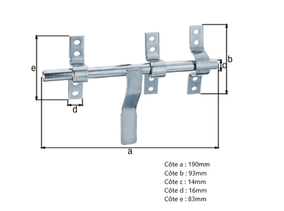 VERROU BOX VERVELLE ET GACHE 190
