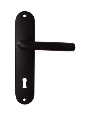 ENSEMBLE DE POIGNEES DE PORTE TIGNES 165 ALU NOIR MAT PENE DORMANT