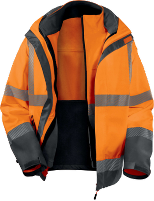 Parka TRACK - Haute visibilité - Ripstop - Orange Fluo/Gris - T.L