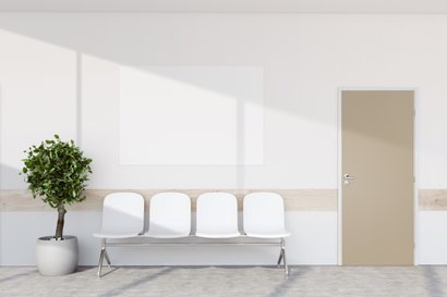 Bloc-porte Palière Plane à Chant Dégraissés -  28DB EI30 1V SA - Prépeint Blanc - Huisserie Neolys 90x65mm -  3 coffres 5 pênes - Poussant Gauche - 204x93cm