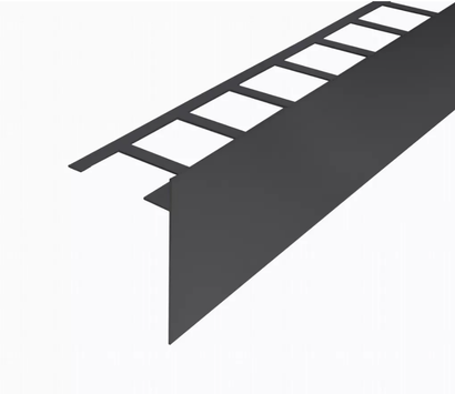 Profilé périphérique de terrasse pour pose de dalle sur plots - DURABAL BO - Longueur 300 cm - Ht 60 mm - Aluminium Anthracite - BOAC 6016/300