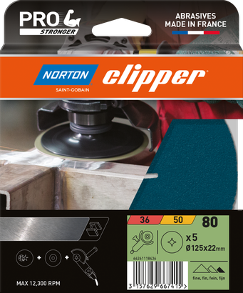 Disques fibre Zirconium 125 Grain 80 - Lot de 5