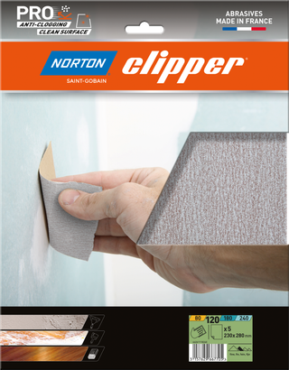 Feuilles Papier Anti-encrassant spéciale Platre & Enduits 230 x 280 G120 - Lot de 5