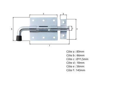 VERROU PISTOLET ET GACHE ATTACHEE 80 – 143