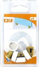 Patte à glace à visser Ø 18mm Laiton blanc Blister de 4