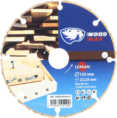 Disque tronconner carbure Ø125 alésage 22,23 - Leman