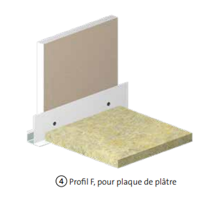 Profil F13 pour panneau de 13MM L.3M ép.0,5MM - Blanc - Eurocoustic