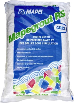 MICRO-BETON PRET A GACHER POUR LA POSE DES PAVES ET DES DALLES SOUS CIRCULATION MAPEGROUT RS GRIS SAC 25 KG