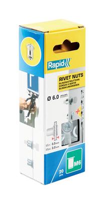 Ecrous à sertir Ø6mm Boite de 20 + forêt