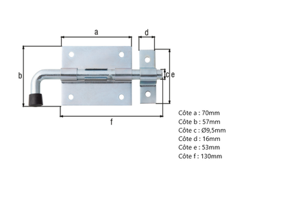 VERROU PISTOLET ET GACHE ATTACHEE 70 – 130