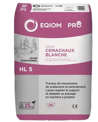 Chaux Blanche Naturelle CemaCHAUX pure NHL3.5 25kg