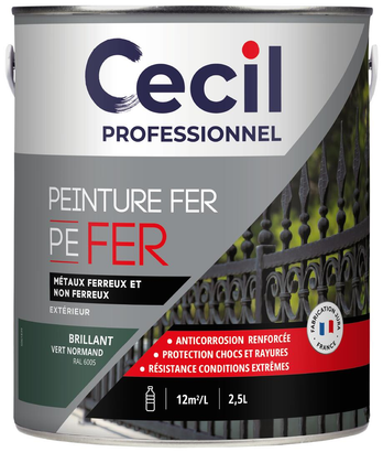 Peinture extérieure fer FERPEINTURE - Vert Normand Brillant - 2,5L