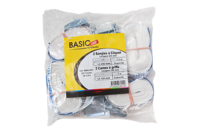 Lot de 4 sangles d'arrimage 25mm  