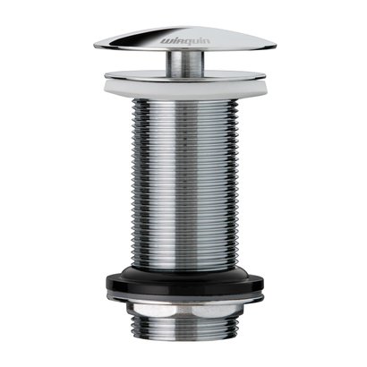 Bonde de lavabo laiton chromé Dôme fixe - corps 100mm - sans trop plein         