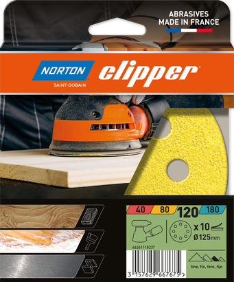 Disques abrasifs velcro 8+1 Trous 125 G120 - Lot de 10