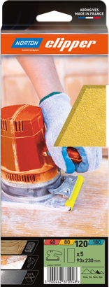 Garnitures abrasives Non Perforée 93x230 G120 - Lot de 5