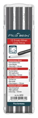 Mines crayon big dry charpent. X 12graphite 2h - Pica
