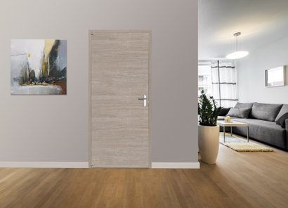 Porte réversible Alvéolaire RENOVE PORTE VERONE Fin de chantier - Taupe - Serrure PDDT  - 204x73cm 