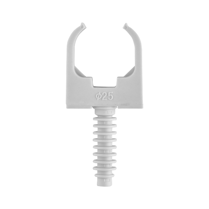 Clips + chevilles Ø25 pour tube IRL - Gris - Sachet par 10 pièces