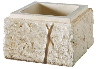 Elément de pilier Droit BRIDOIRE L.35x l.35x Ht20cm - Coloris Ton Pierre