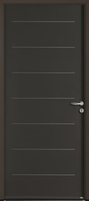 Porte d'entrée Equation acier - 215x90CM tapée d'isolation 100MM -poussant gauche