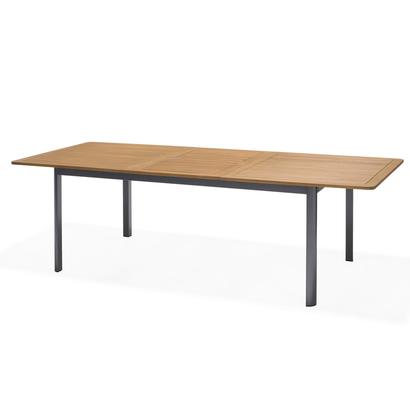 TABLE JARDIN ALU BOIS 180/240 X 100 GRAPHITE / EUCALYPTUS