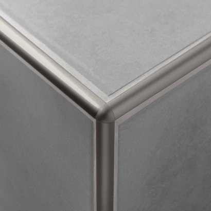 Profilé de finition carrelage - 1/4 de rond fermé DURONDELL Alu Argent brossé - Longueur 250 cm Ht 10 mm - DRA 1062-SF/250