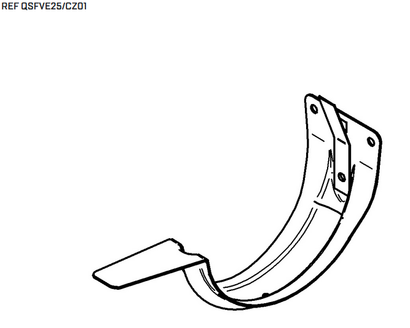 Crochet bandeau pour gouttière 1/2 rond Vadot - Développé 25CM