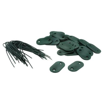 Kit de fixation pour canisses PVC - vert - (attache + brin 14 cm fil de fer plastifié) 26 pcs