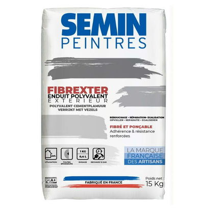 Enduit de rebouchage FIBREXTER sac 15 kg