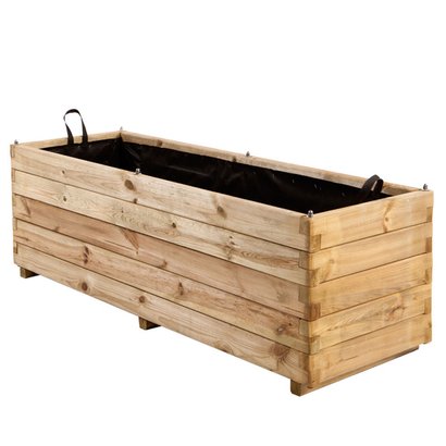 Bac à fleurs rectangle en Pin - 150x50x50cm