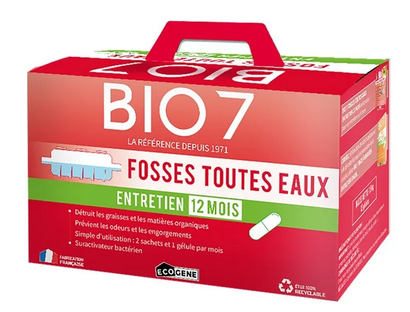 BIO7 entretien 12 mois fosses toutes eaux 1920 g