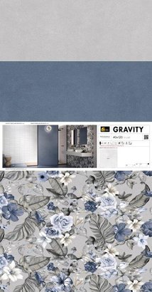 Panneau expo carrelage GRAVITY 40x120 Froid - Pnx format 1924x1005x30mm