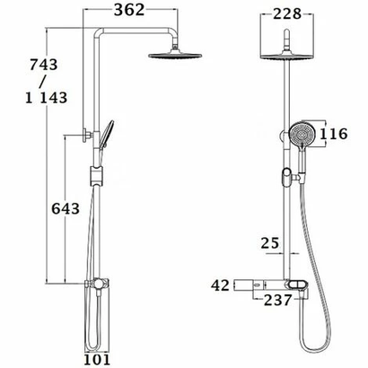 Colonne de douche thermostatique SWITCHEA - Chrome / Blanc 
