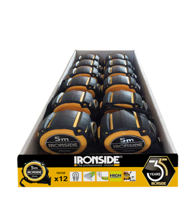 Display 12 produits - Mesure Magnétique 5M x 25MM- Ironside