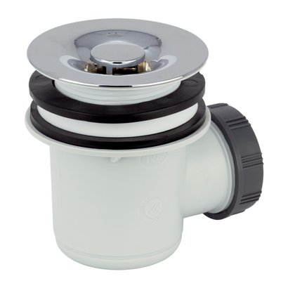 Bonde de douche TOURBILLON Ø 60 mm - grille abs chromé sortie horizontale            
