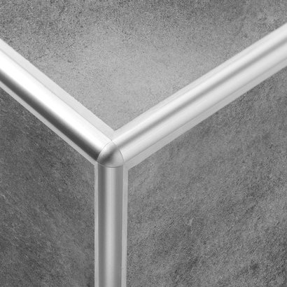  2 angles sortants pour profilé de finition carrelage - 1/4 de rond fermé DURONDELL Alu Argent Ht 12,5 mm - DRAE 125-Y