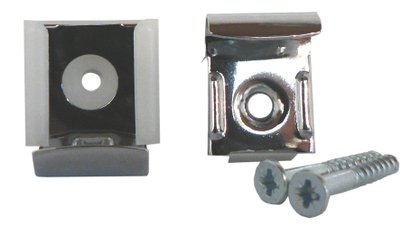 Patte à glace à visser Acier laiton chromé 30x25 Blister de 4