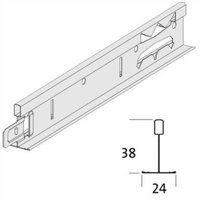 Porteur HOOK ON T24 L.3,60M Blanc - Ossature à crochet - Eurocoustic