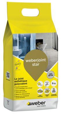 Joint esthetique polyvalent WEBERJOINT STAR Gris béton E08 5kg