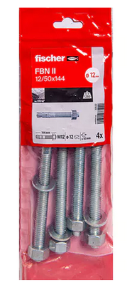 GOUJON D'ANCRAGE EN ACIER FBN II DIAM. 12 MM X LONG. 146 MM – SACHET DE 4