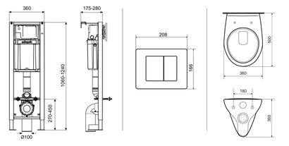 Pack wc suspendu - lineo stone - Wirquin