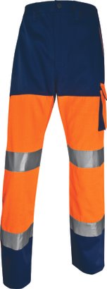 Pantalon HV PHPA2  - Polyester - Orange Fluo / Bleu Marine - T.3XL