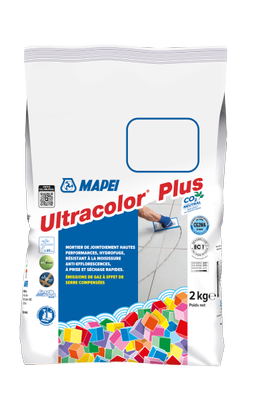 Mortier de jointoiement base ciment - ULTRACOLOR PLUS - Coloris 100 Blanc - Sac Alupack de 2KG