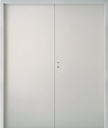 BLOC PORTE EI60 PREPEINTE 2040 X 1460 DROITE POUSSANT HUISSERIE 66 X 55 CHANT DROIT