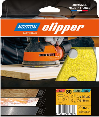 Disques abrasifs velcro 6 Trous 150 G80 - Lot de 10