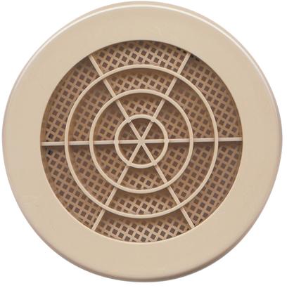 Grille ronde Ø125MM sable avec moustiquaire - Autogyre